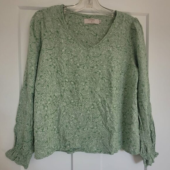 Green Patterned Top (CREAM Brand) - Picture 1 of 7